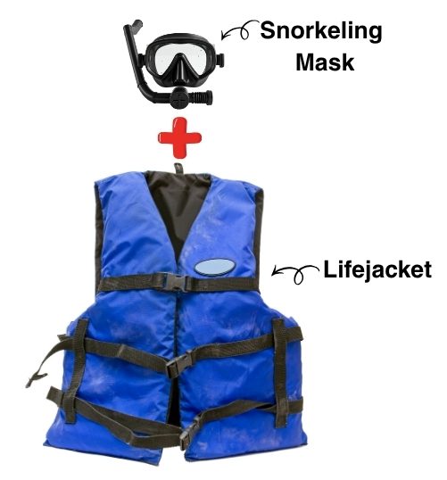 1 Set Goggle Mask + Lifejacket